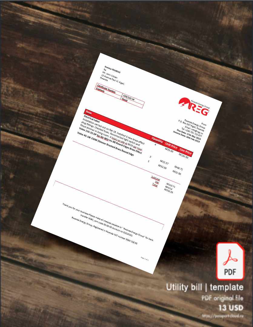 Utility bill | Albanian Power | Albania